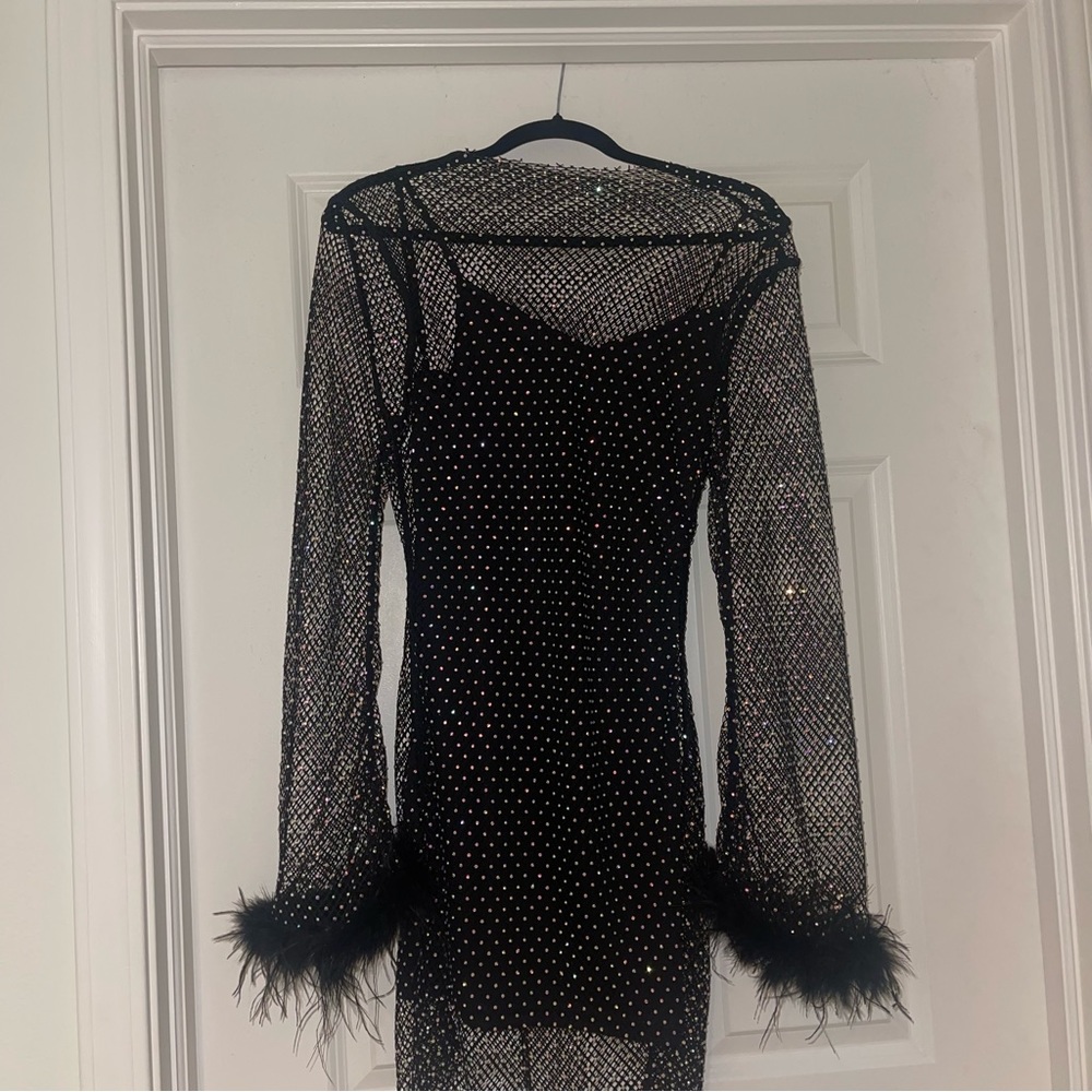 Vici Taurus Studded Feather Cuff Mini Dress